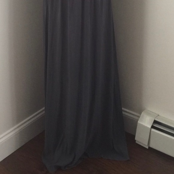 H&M • Gray Open Back Halter Maxi Dress, sz 4 - Picture 5 of 10